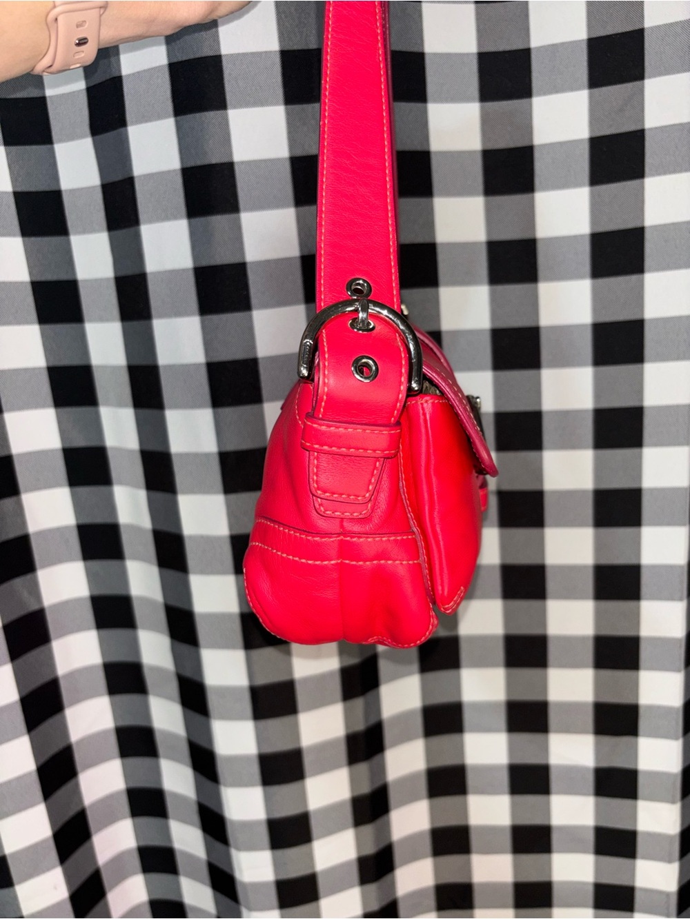 Coach Y2K SoHo Red Leather “It Girl” Shoulder Bag 2004 - Picture 3 of 8